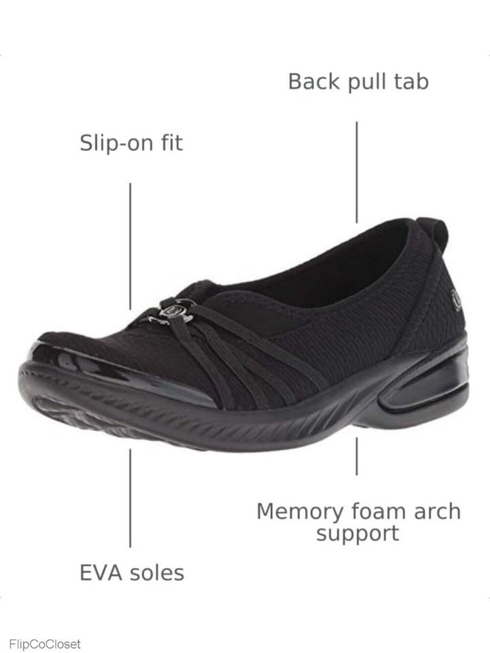 Stretch Fabric Slip-On Flats with Memory Foam - Picture 2 of 6